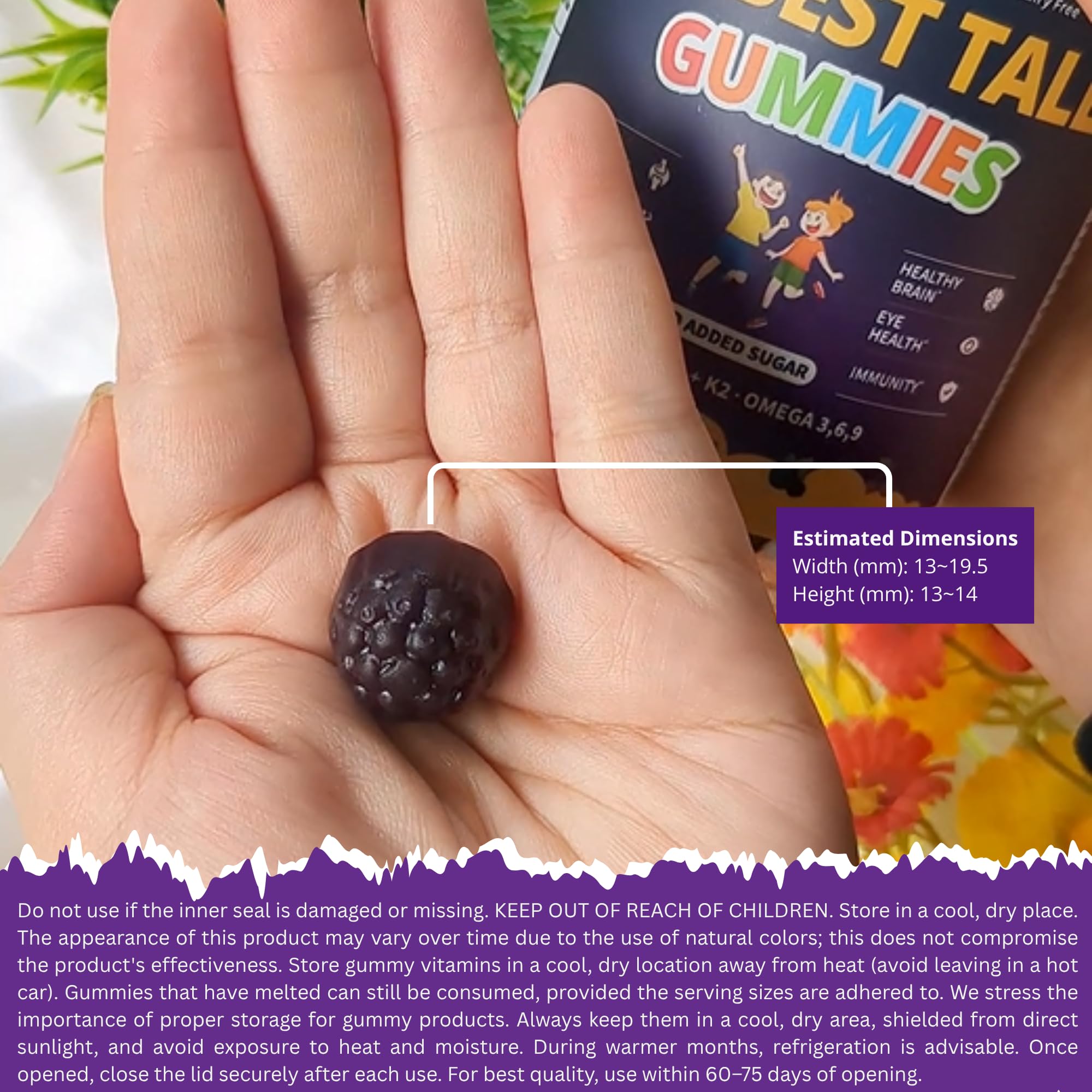 Gomitas sin azúcares añadidos de NuBest Tall Gummies, merienda saludable.