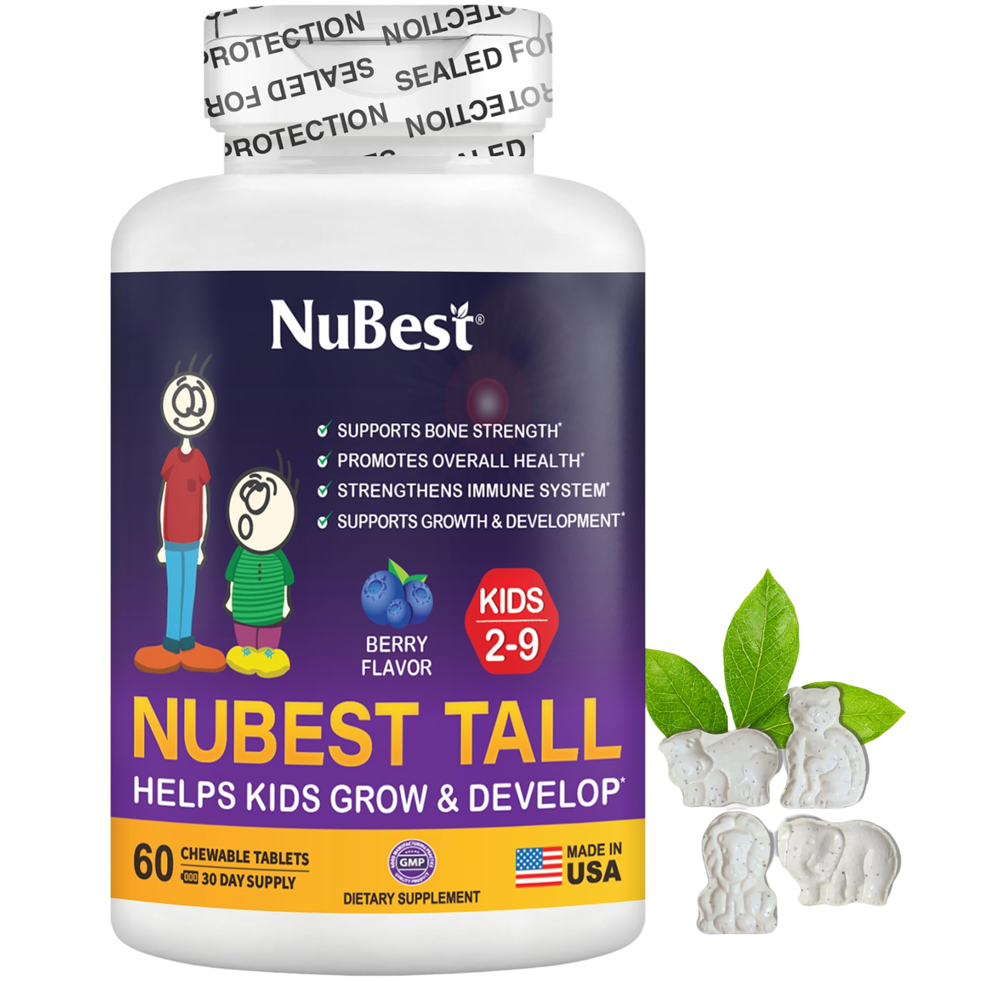 NuBest Tall Kids, tabletas-frutos-rojos: apoyo diario para nutrición infantil