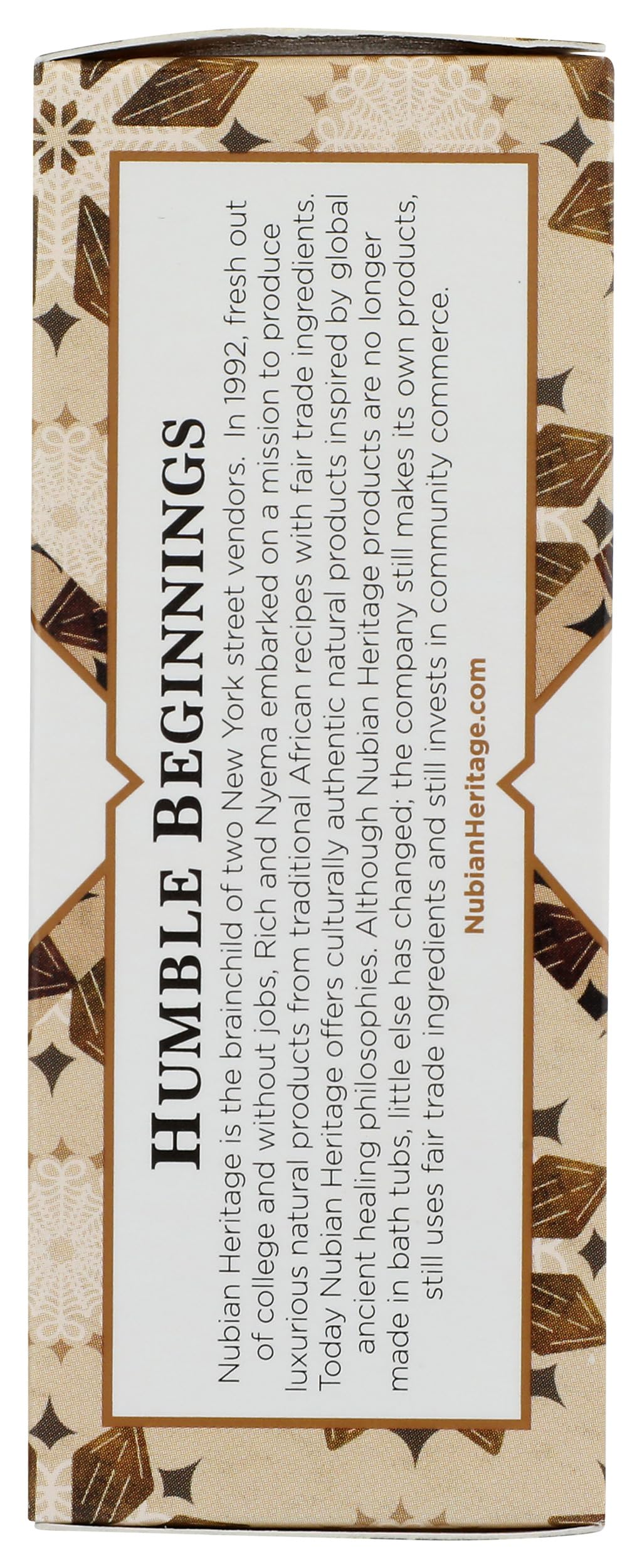 Nubian Heritage barra jabón envase natural para baño práctico.