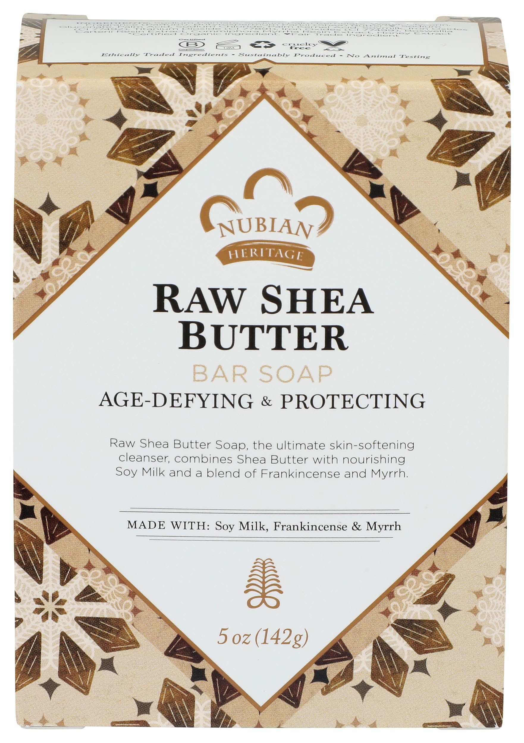 Nubian Heritage barra jabón manteca karité cruda 5oz: limpieza suave.