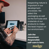 Rutina diaria de cuidado bucal con Nudge para uso constante.