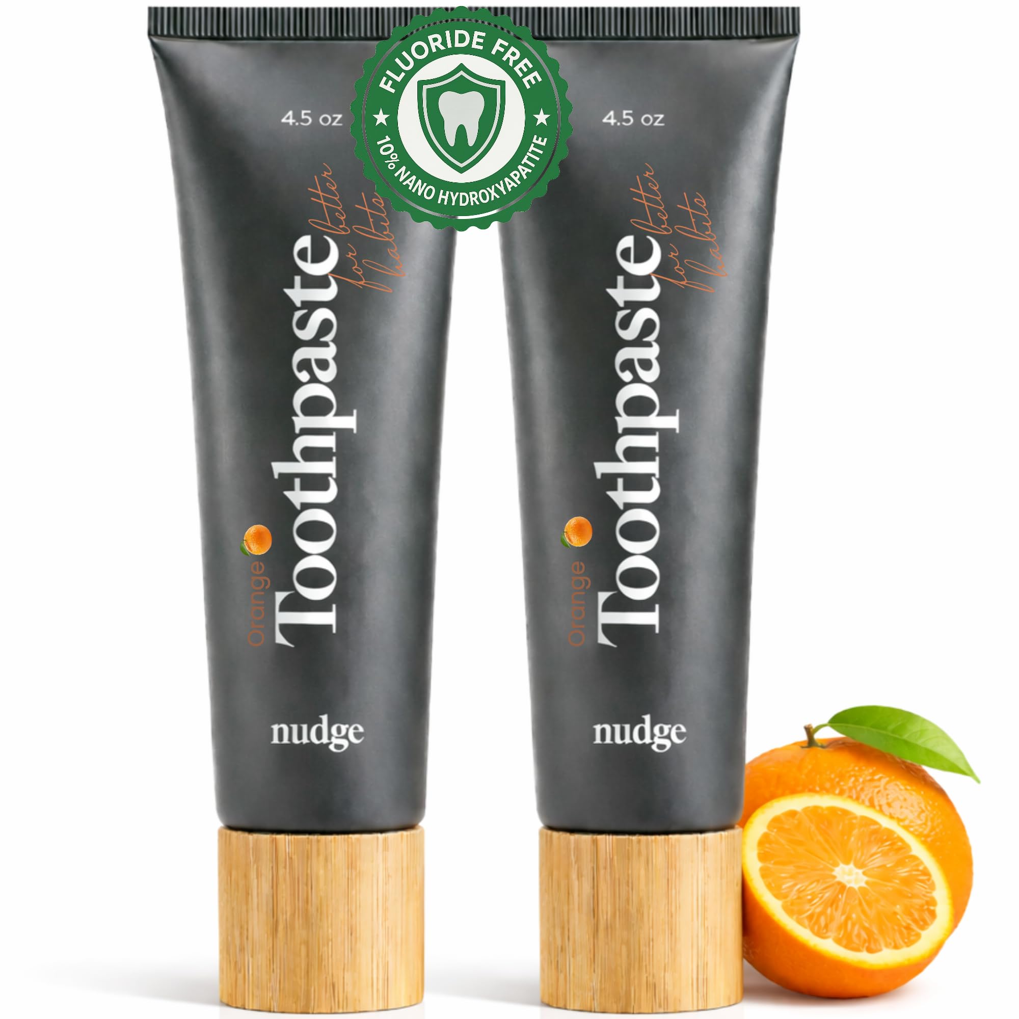 Pasta dental Nudge con 10% nano-hidroxiapatita para limpiar suavemente el esmalte.