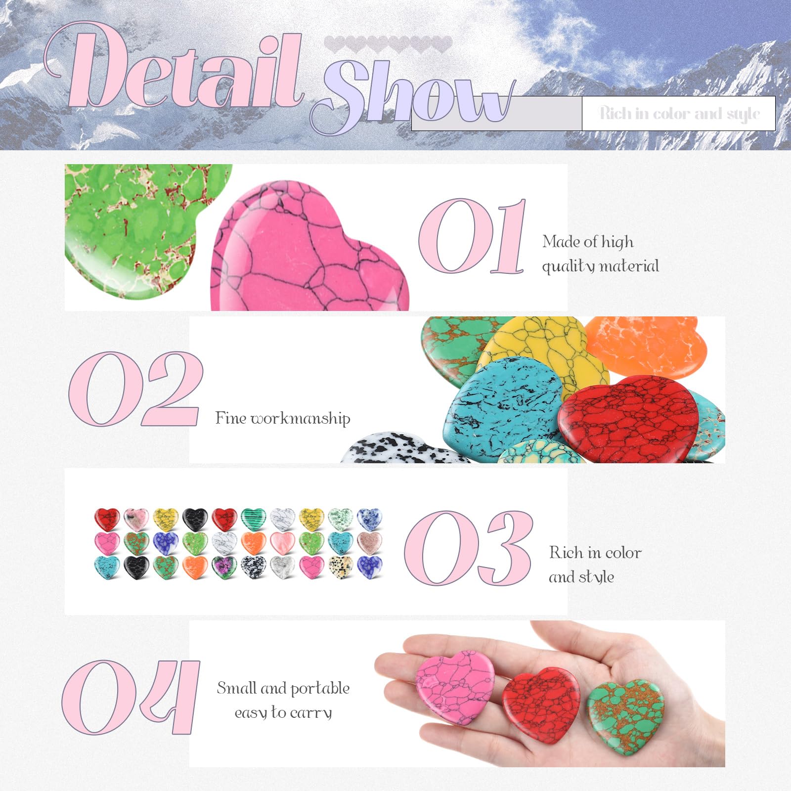 Nuenen cristales de corazón para ambientación y aromaterapia suave.