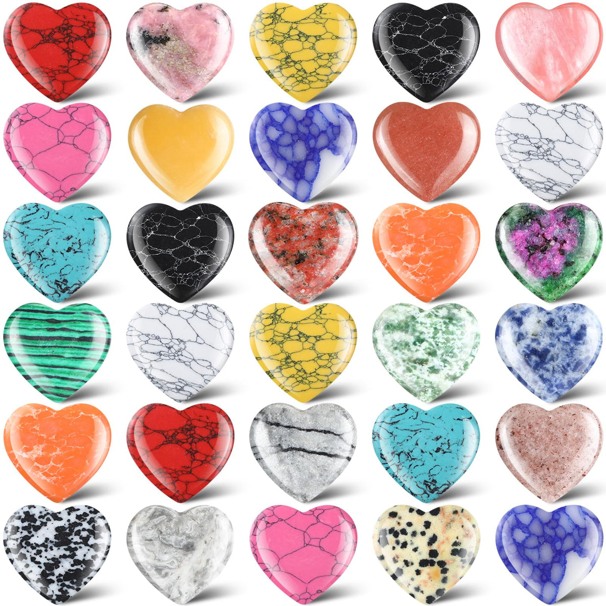 Nuenen corazones de cristal: piezas en forma de corazón para decoración y calma.