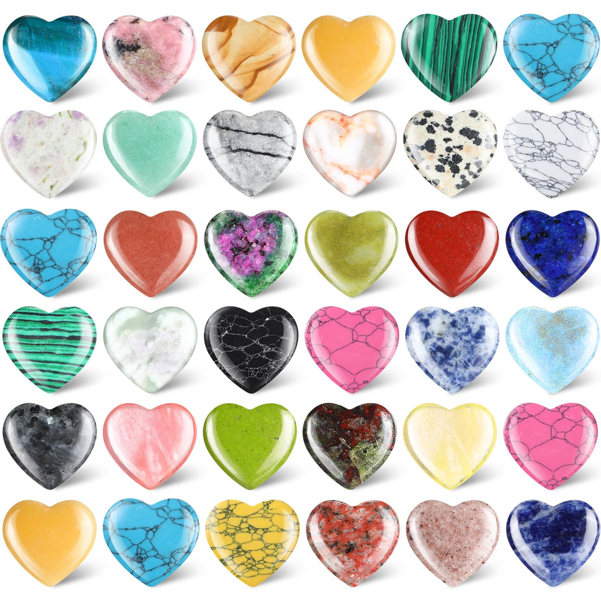 Nuenen corazones de cristal, 40 piezas, para llevar en el bolsillo y calmar la mente.