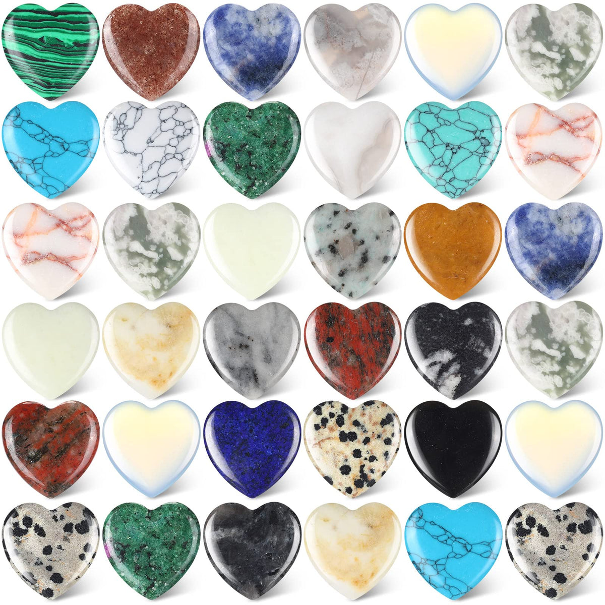 Nuenen corazones de cristal: 40 piezas para meditación y regalo.