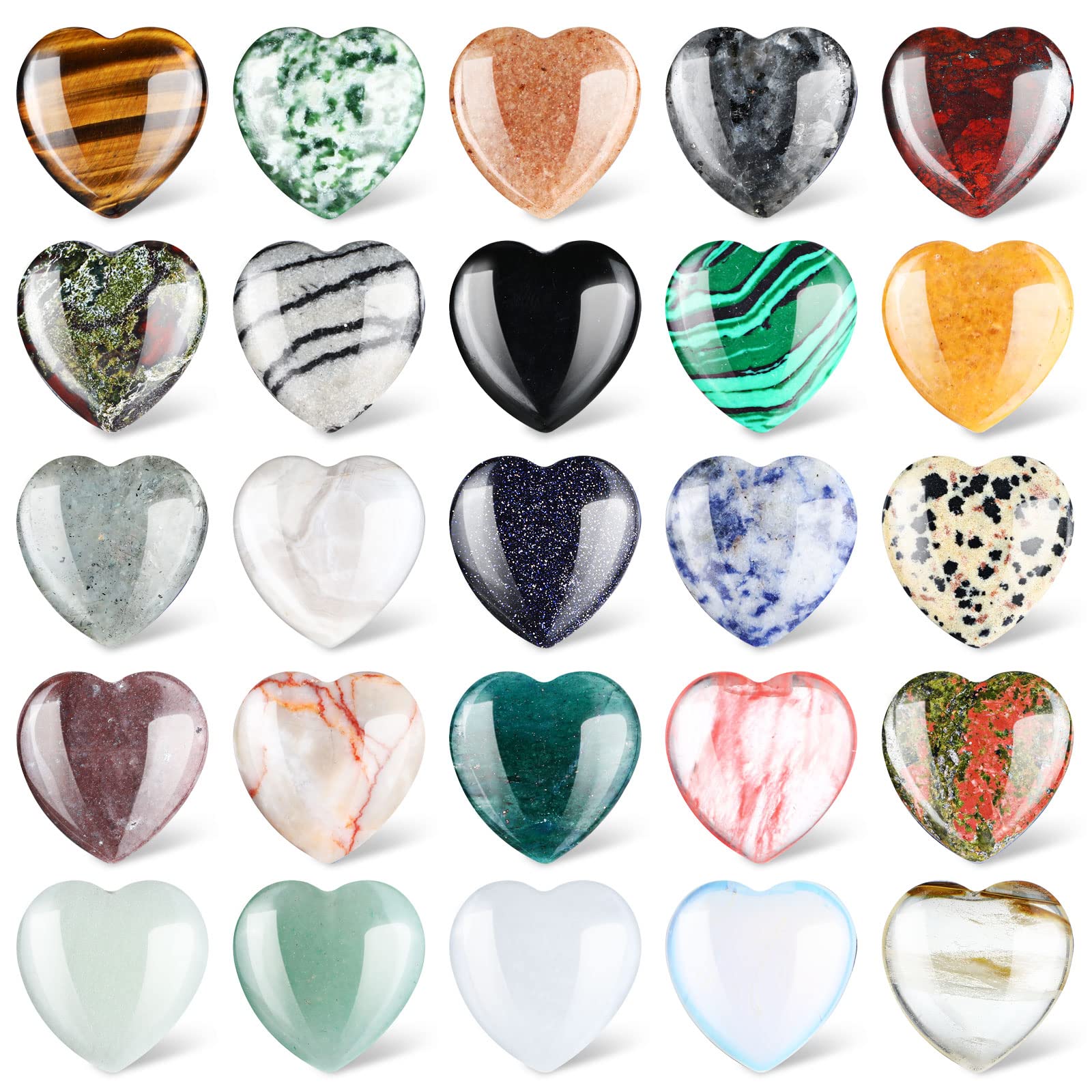 Piedras corazón Nuenen, 24 unidades de 25 mm, ideal para decoración.