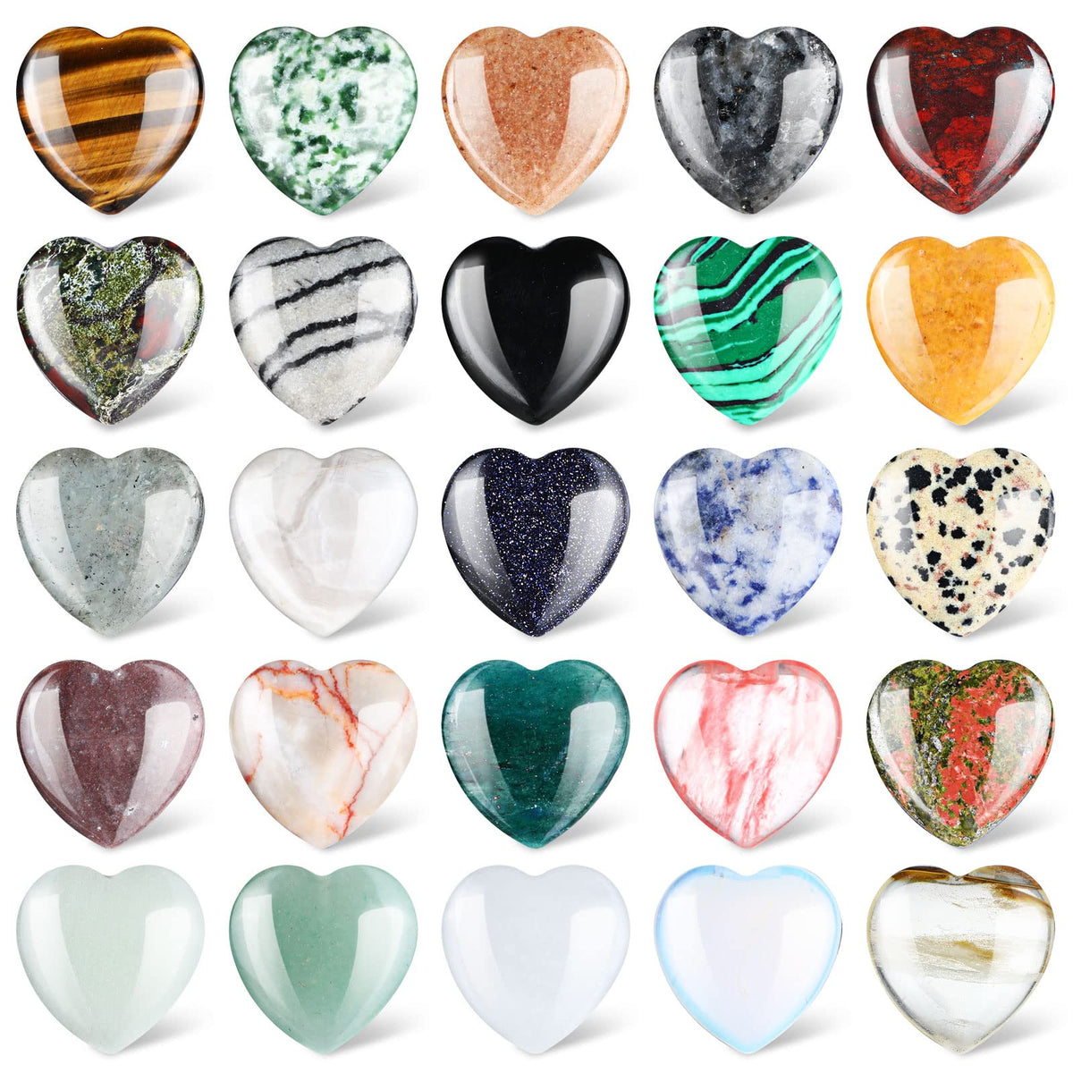 Piedras corazón Nuenen, 24 unidades de 25 mm, ideal para decoración.
