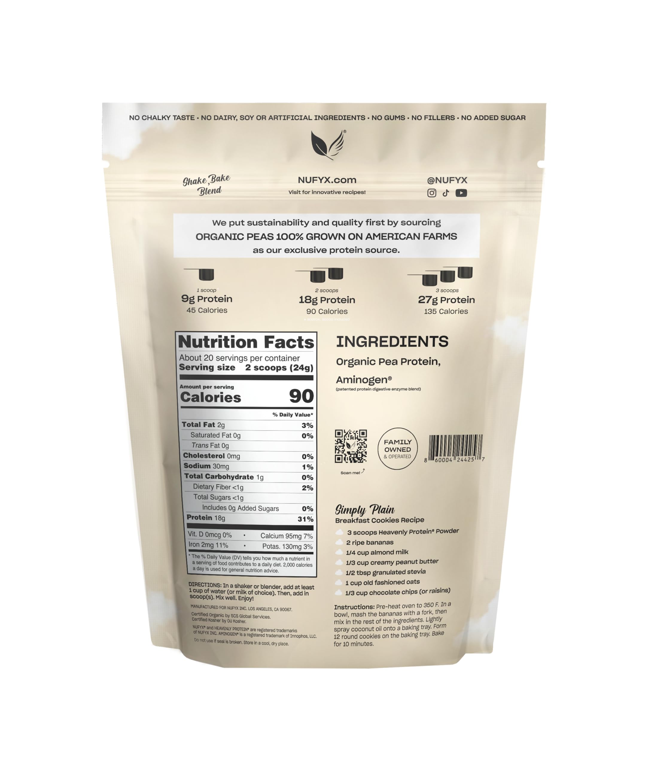 NUFYX cucharada medidora de proteína para porciones precisas en batidos.