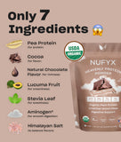 NUFYX Etiqueta Orgánica USDA: producto apto para dietas veganas y sin gluten