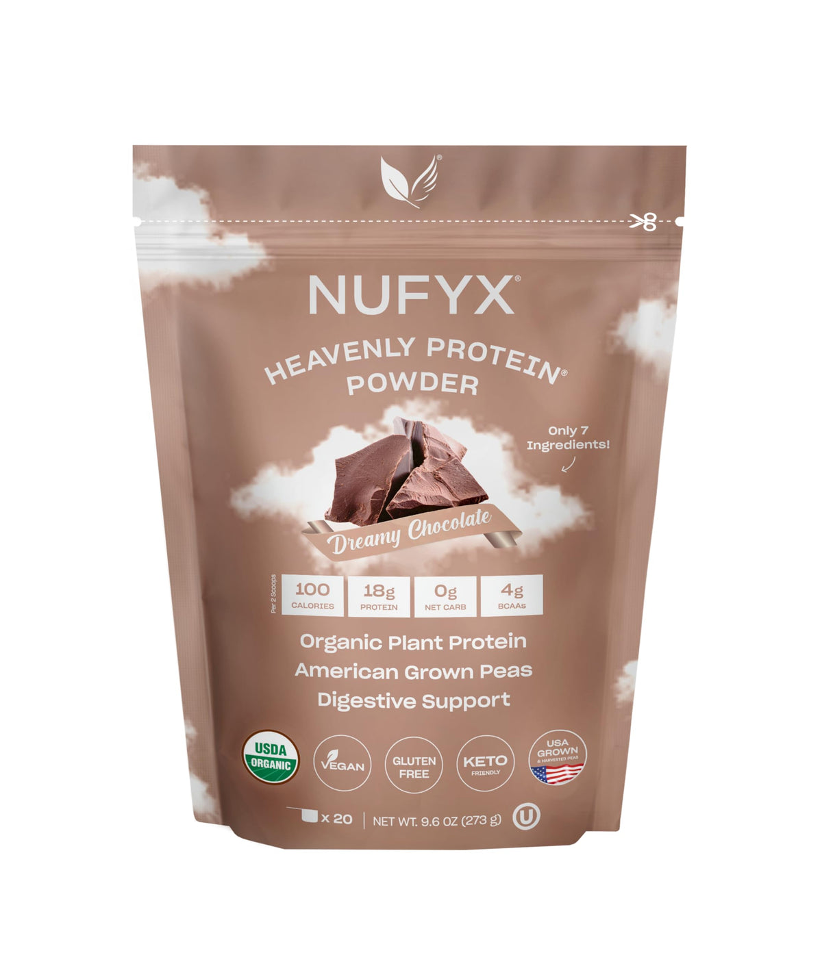 NUFYX Proteína Celestial Polvo Chocolate Dulce para desayunos rápidos