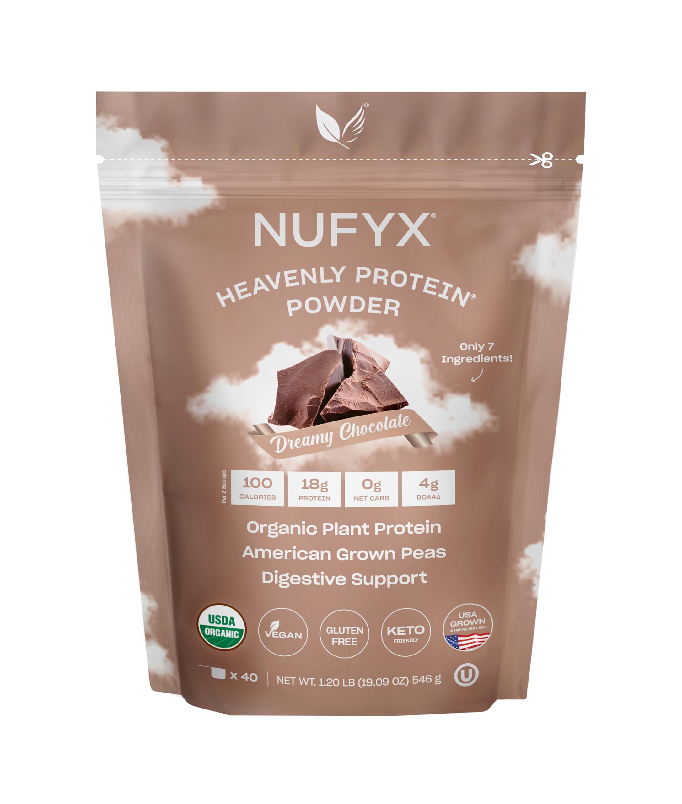 NUFYX Proteína Chocolate Soñado en bote para batidos cremosos y energía diaria