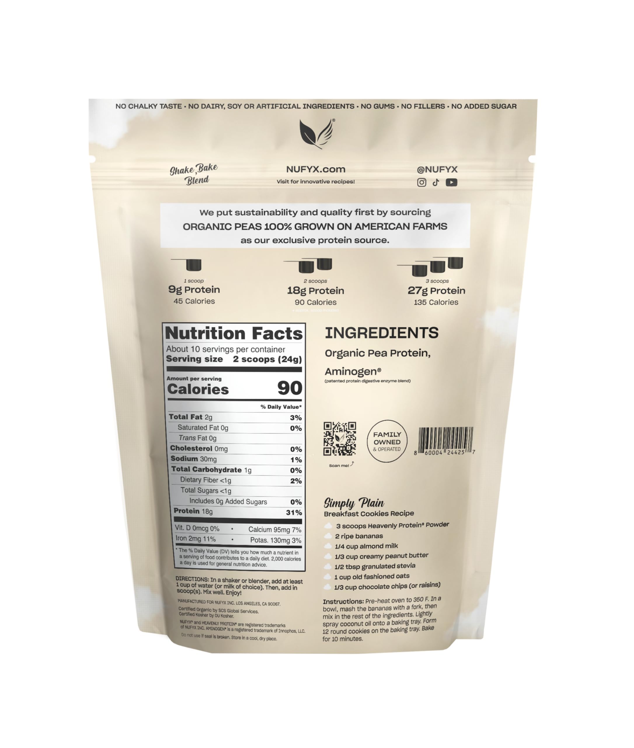 NUFYX proteina vegetal cremosidad natural para batidos suaves y nutritivos