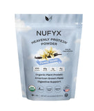 NUFYX proteína vegetal vainilla cremosa en pote, ideal para batidos cremosos.
