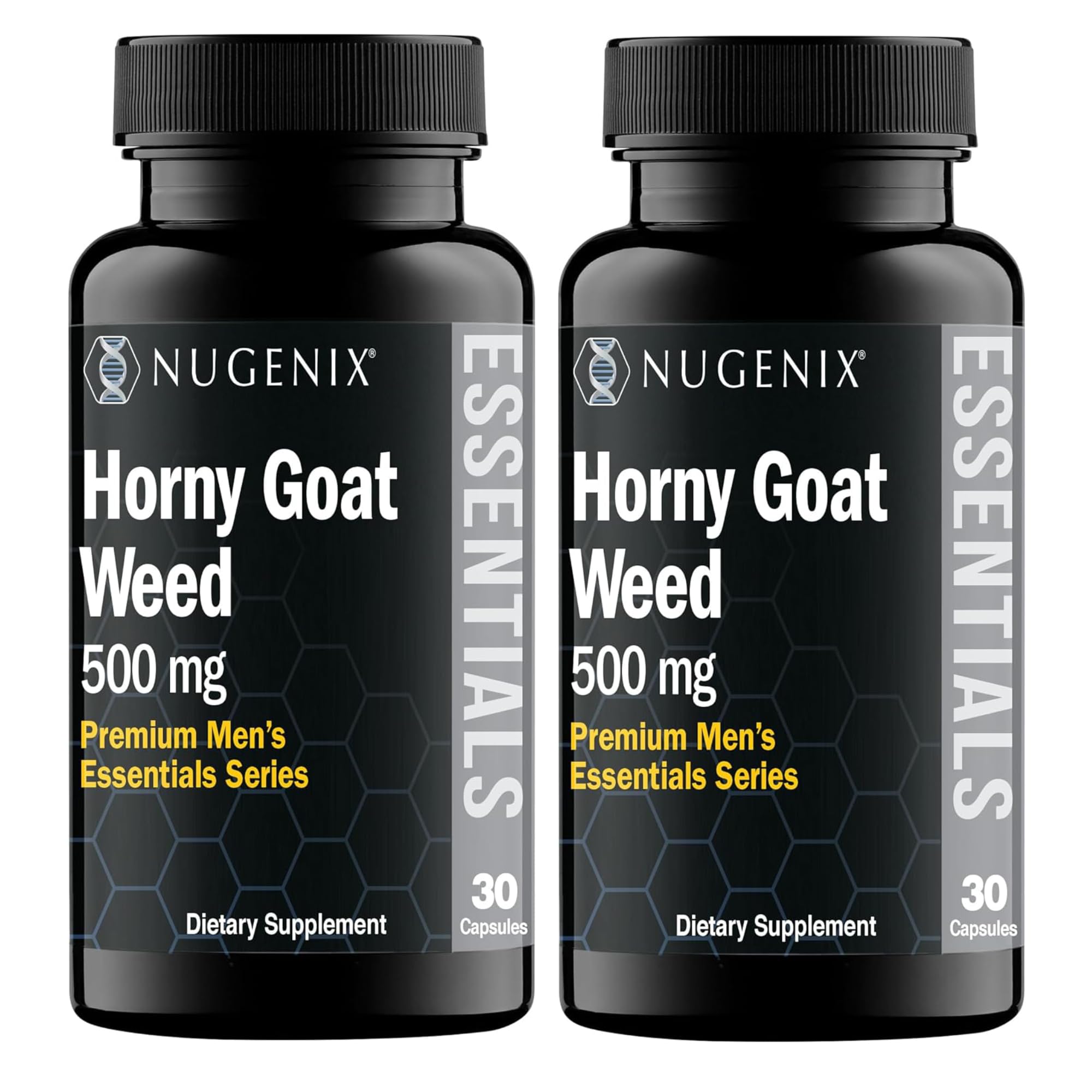 Nugenix Esenciales Epimedium cápsulas frente, posible apoyo a la vitalidad diaria