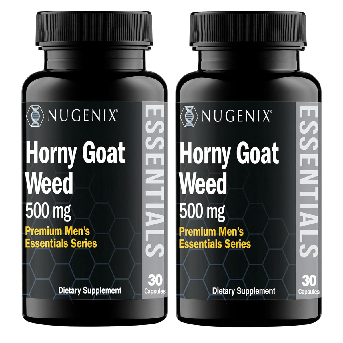 Nugenix Esenciales Epimedium cápsulas frente, posible apoyo a la vitalidad diaria