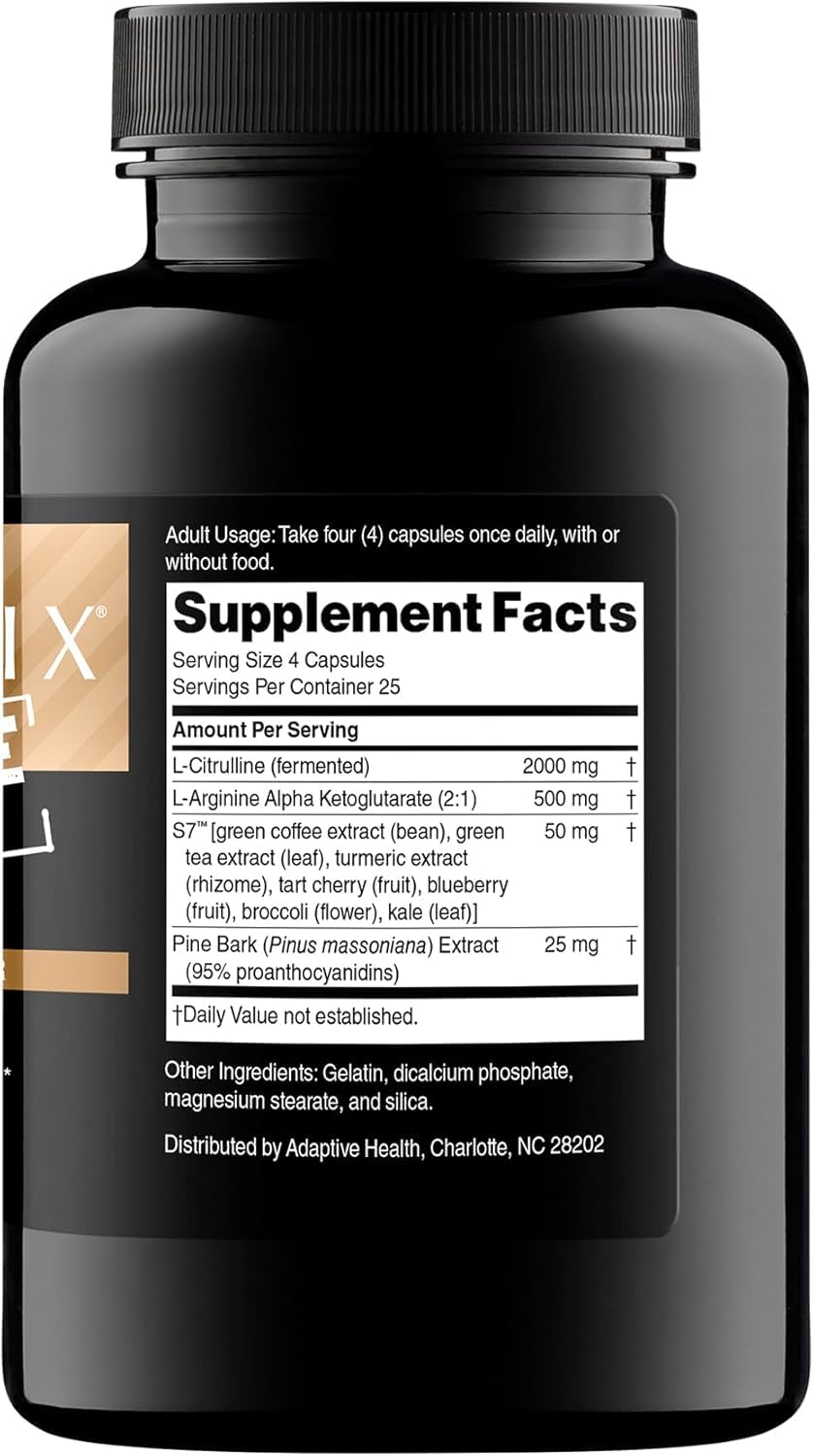 Nugenix Nitric Oxide, cápsulas en primer plano para enfoque y rendimiento