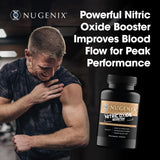 Nugenix Nitric Oxide, escena de gimnasio durante entrenamiento intenso