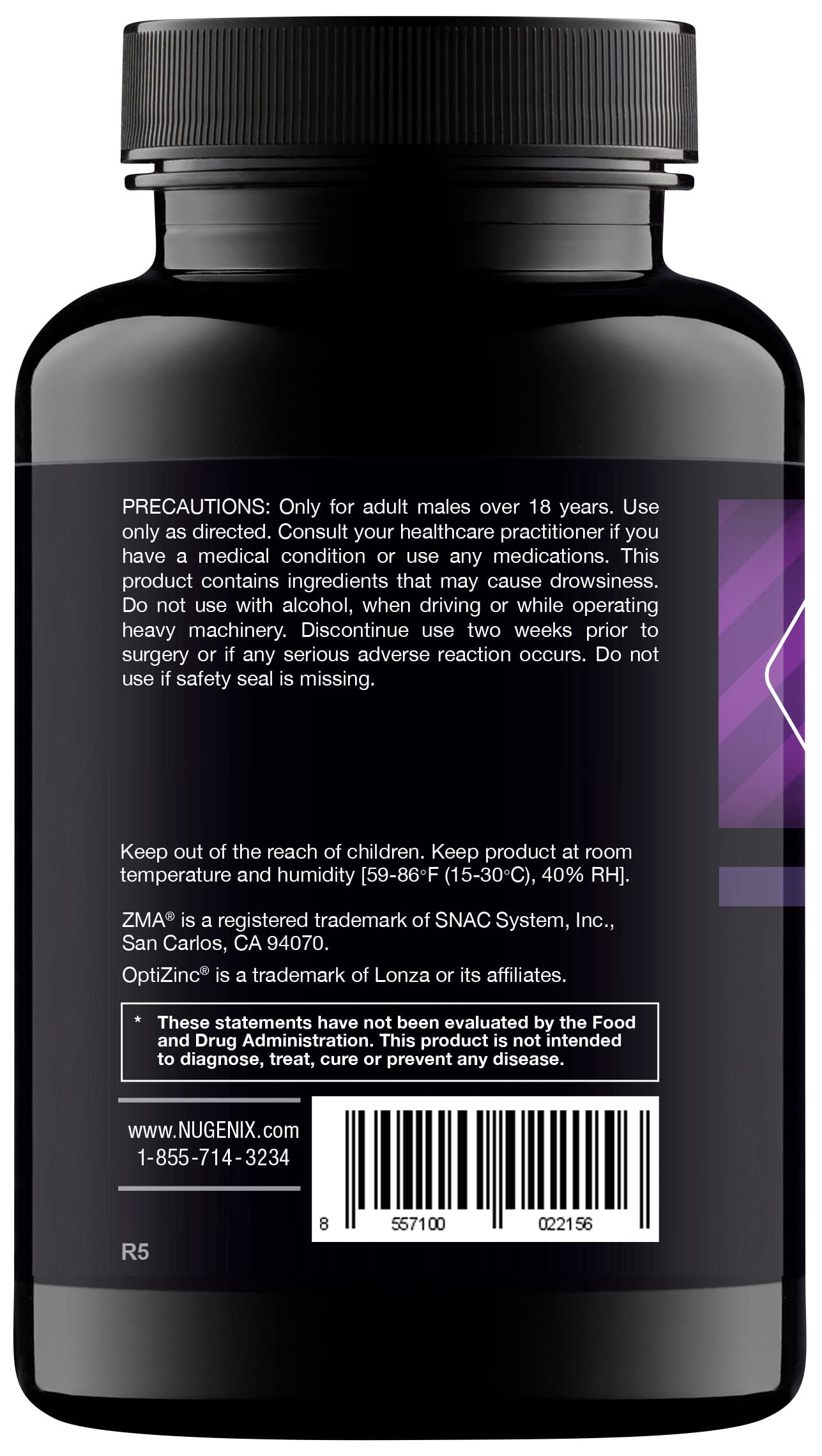 Nugenix PM ZMA, dosis nocturna para tomar antes de dormir, uso cómodo.
