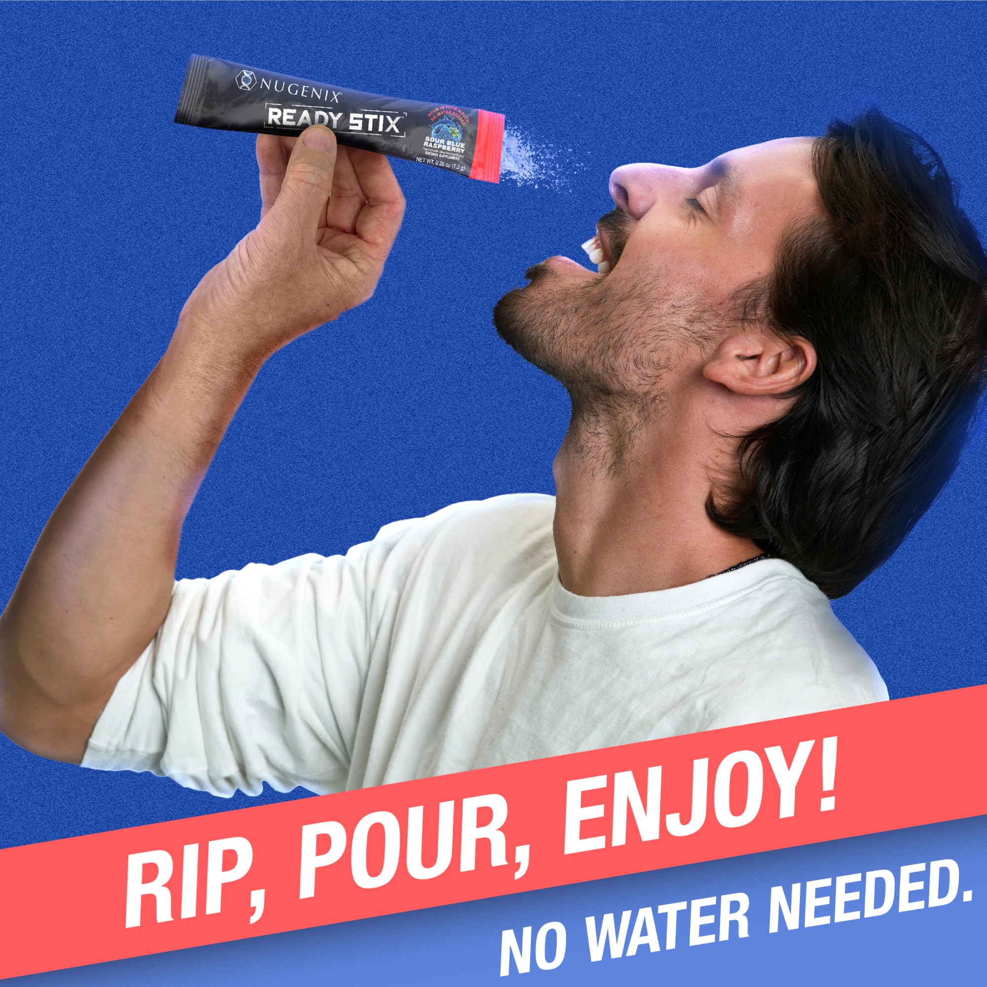 Nugenix Ready Stix sin necesidad de mezclar ni medir.