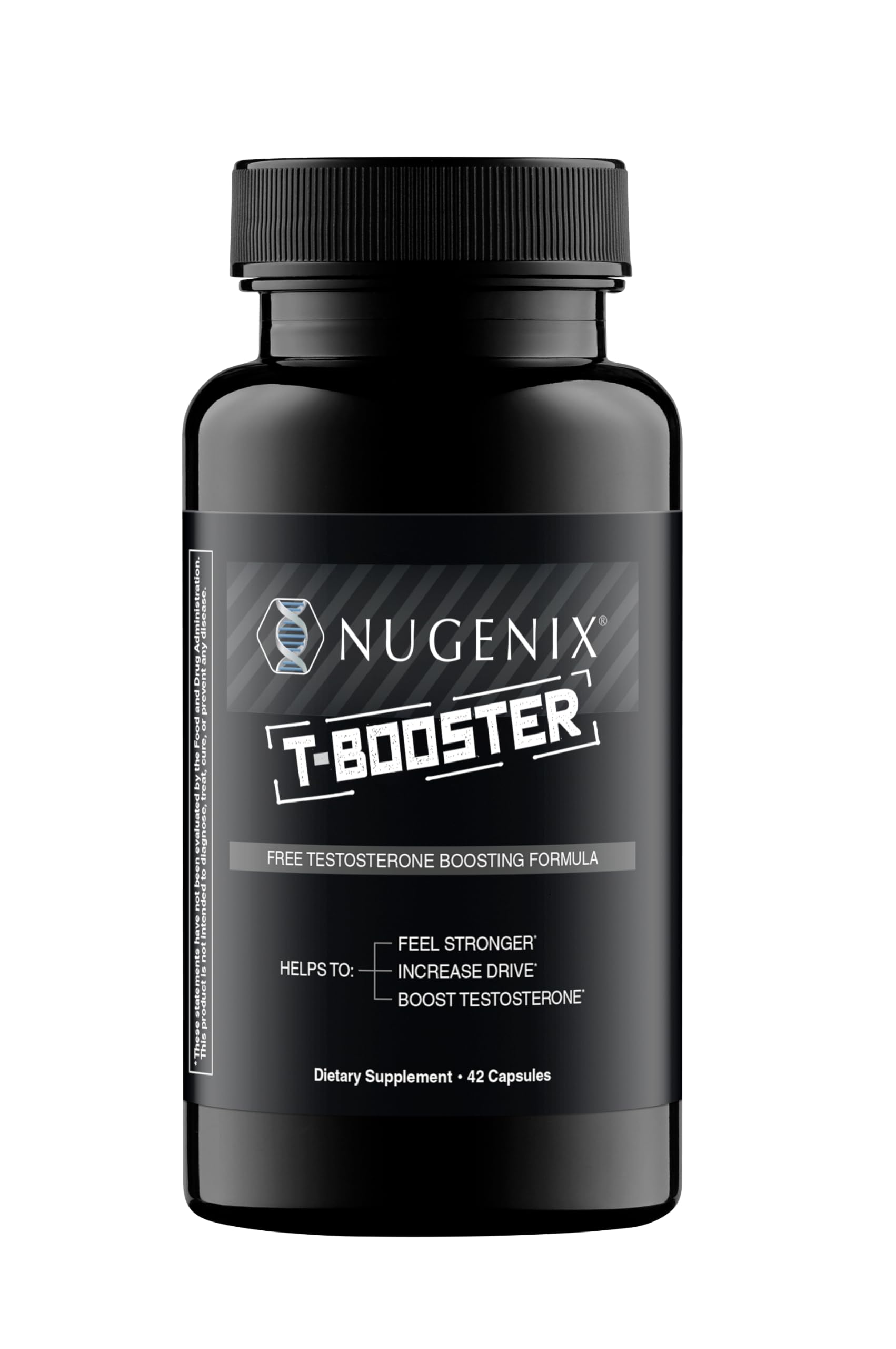 Nugenix T Booster, botella y etiqueta: claridad de dosis para rendimiento diario