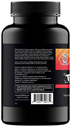 Nugenix Thermo-X, cápsulas dentro del frasco, apoyo al metabolismo y energía.