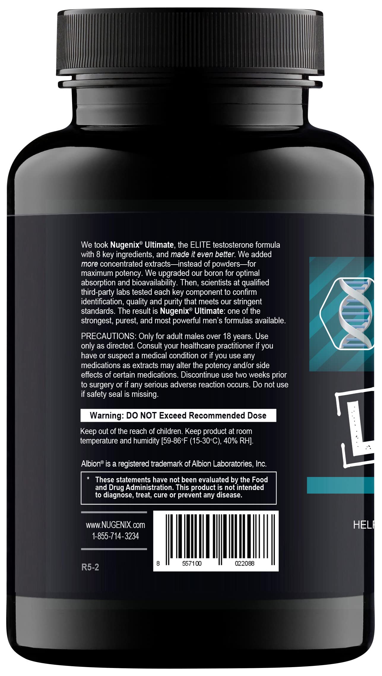 Nugenix Ultimate: botella y envase, diseño premium