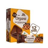 NuGo Organic barra de chocolate negro con almendras, snack vegano para energía diaria