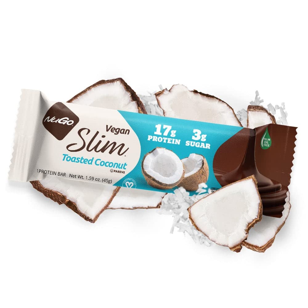 NuGo Slim 3 g de azúcar, sabor chocolate coco en cada barrita