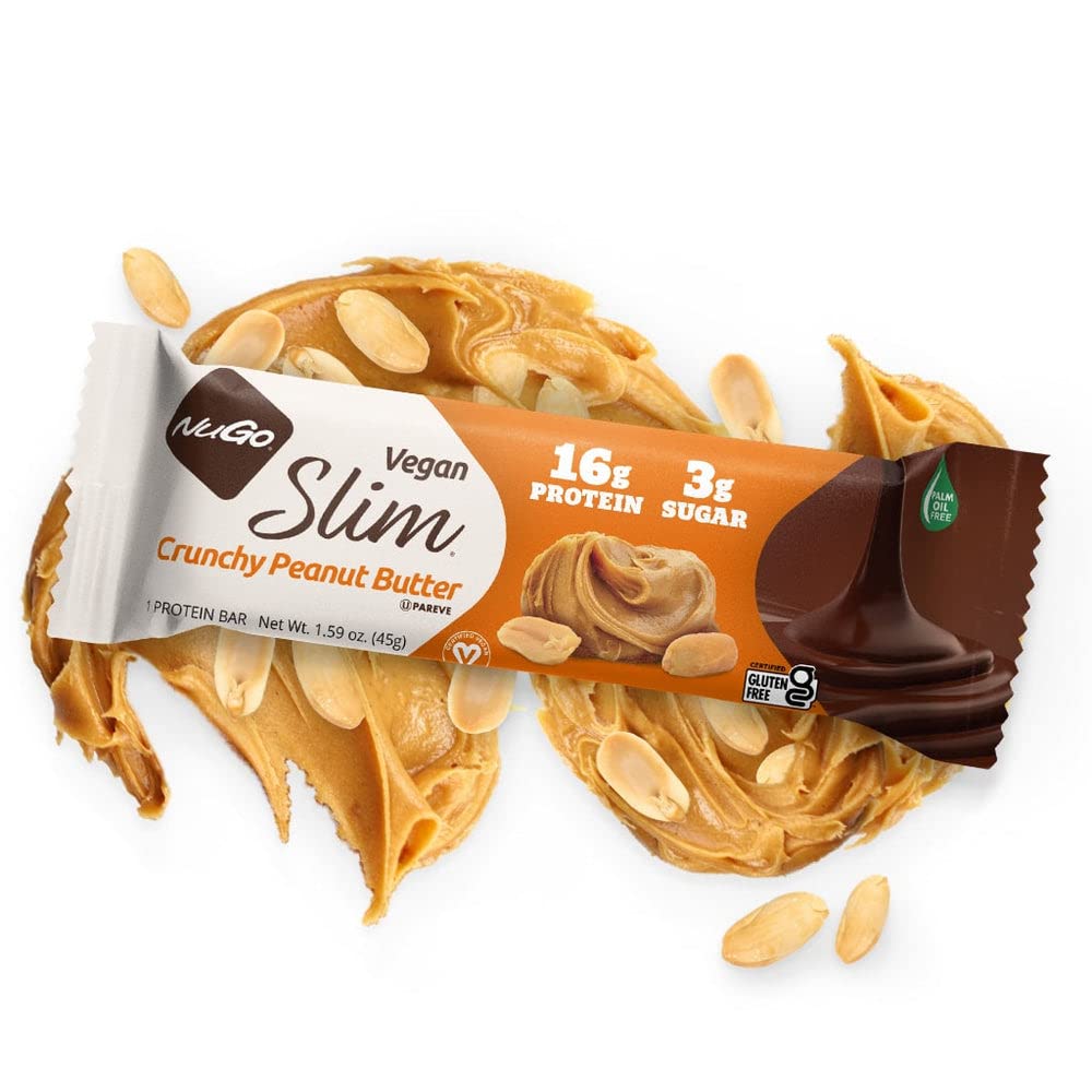 NuGo Slim snack rápido para energía diaria, sin gluten.