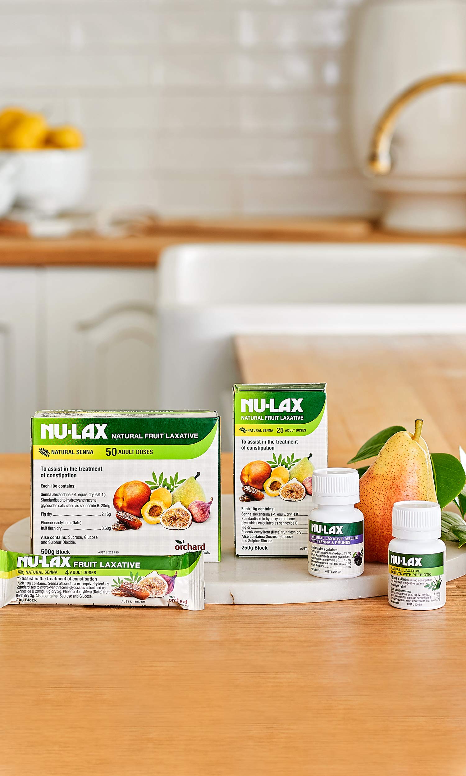 Nulax sabor-agradable: laxante de frutas fácil de tomar.
