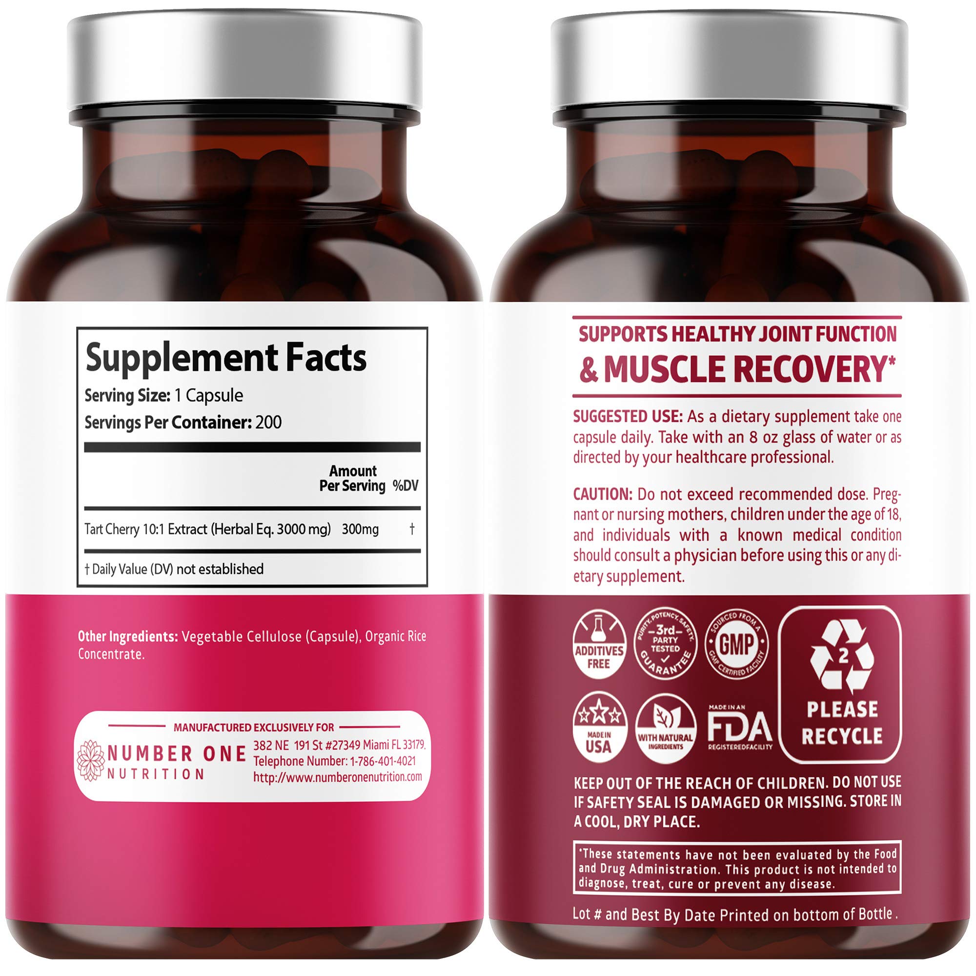 N1N cápsulas tart cereza 3000 mg para recuperación y movilidad.