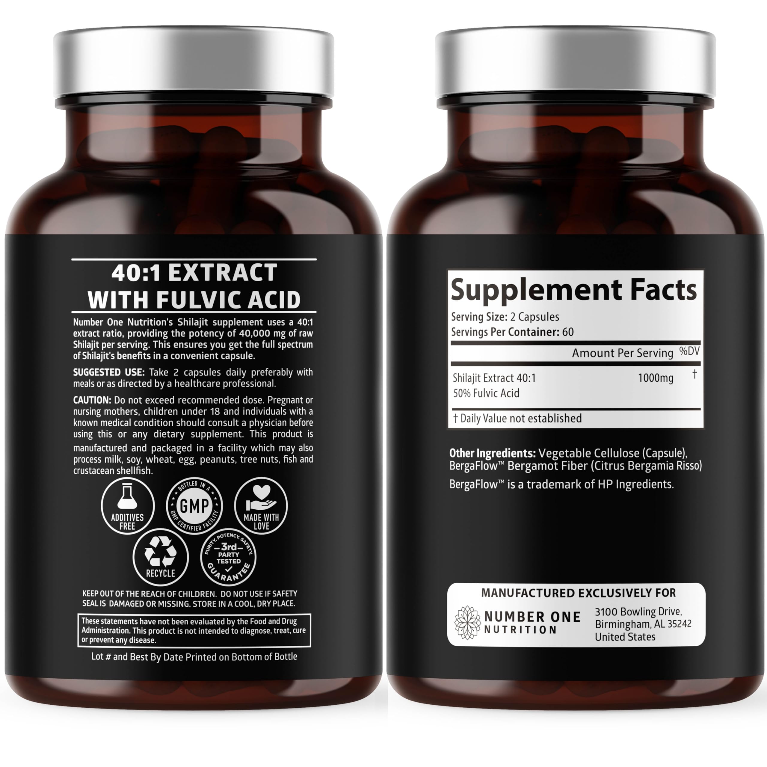 Number One Nutrition Shilajit concentrado Himalayo listo para incorporar.