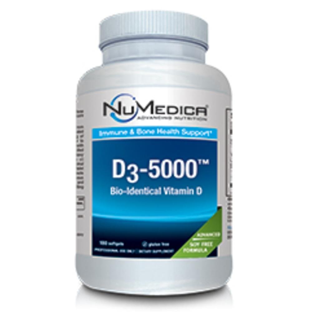 NuMedica D3 5000 Large, botella de capsulas blandas, ideal para ingesta diaria conveniente