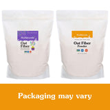 NuNaturals envase de 5 lb de fibra de avena en polvo.
