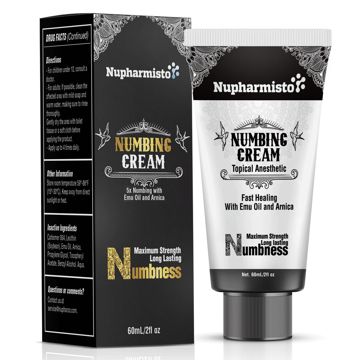 Nupharmisto crema anestésica lidocaína de larga duración para alivio cómodo