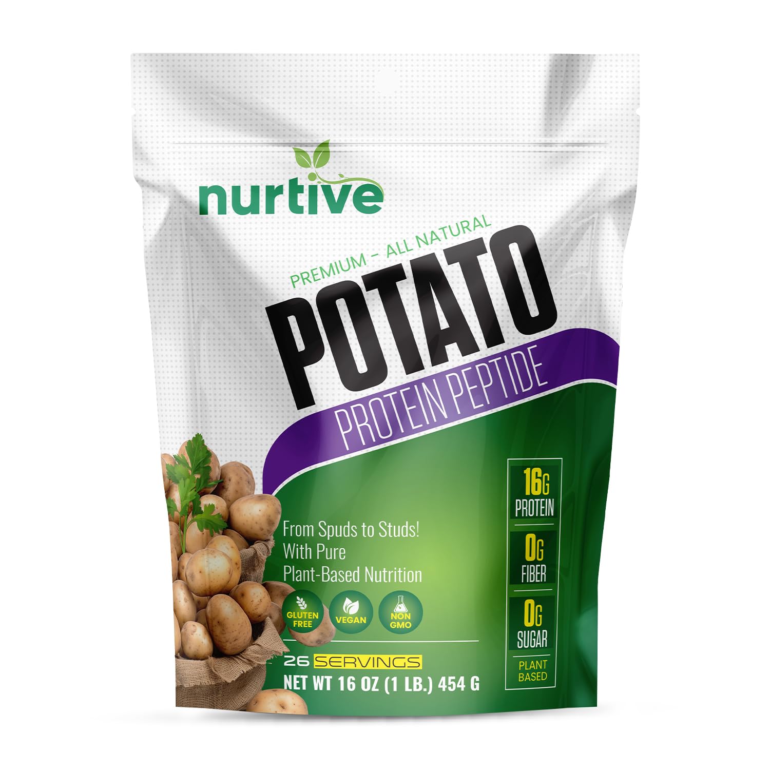 NURTIVE polvo de proteína de patata con péptidos, empaque compacto para uso diario