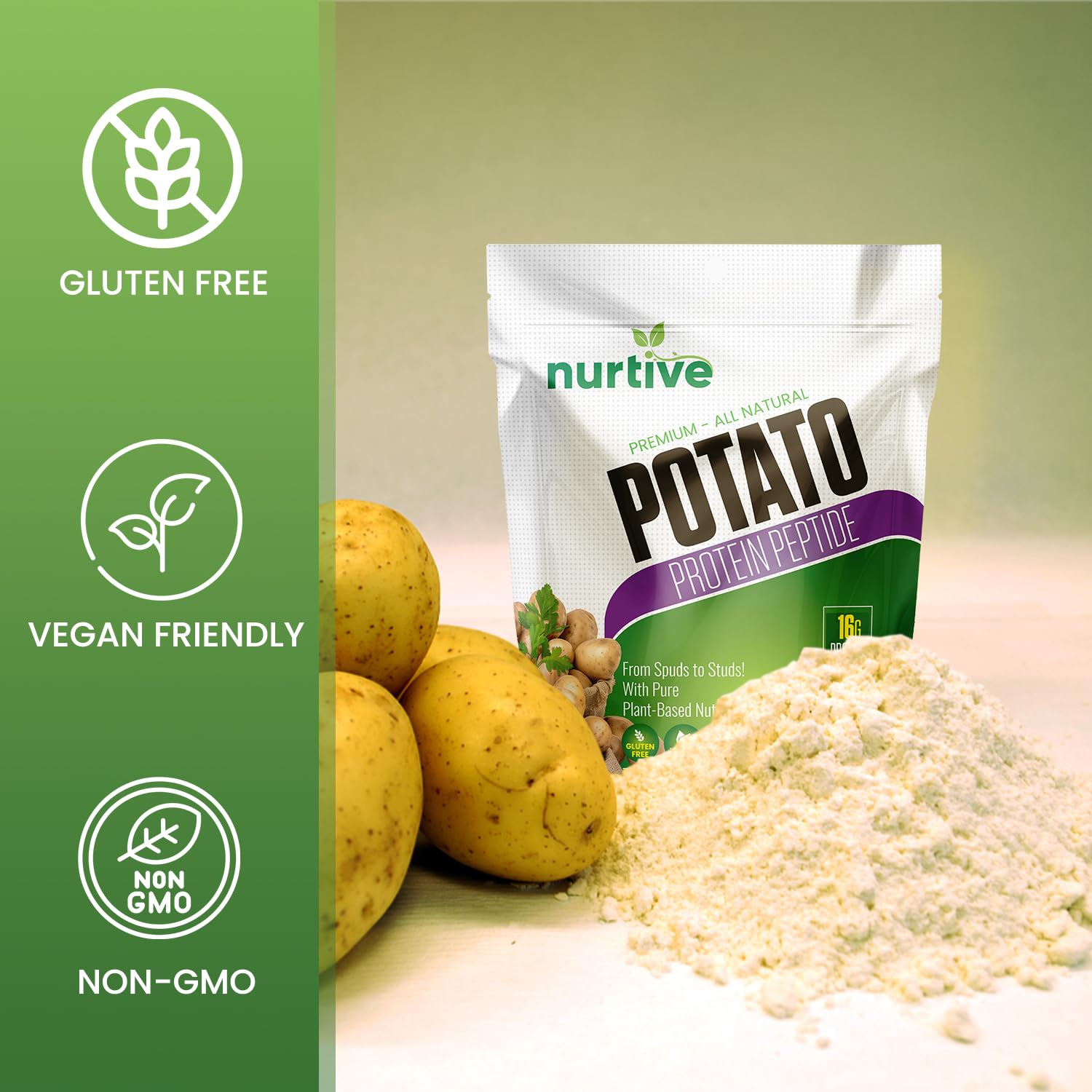 NURTIVE mezcla para hornear con proteína de patata, sabor neutro