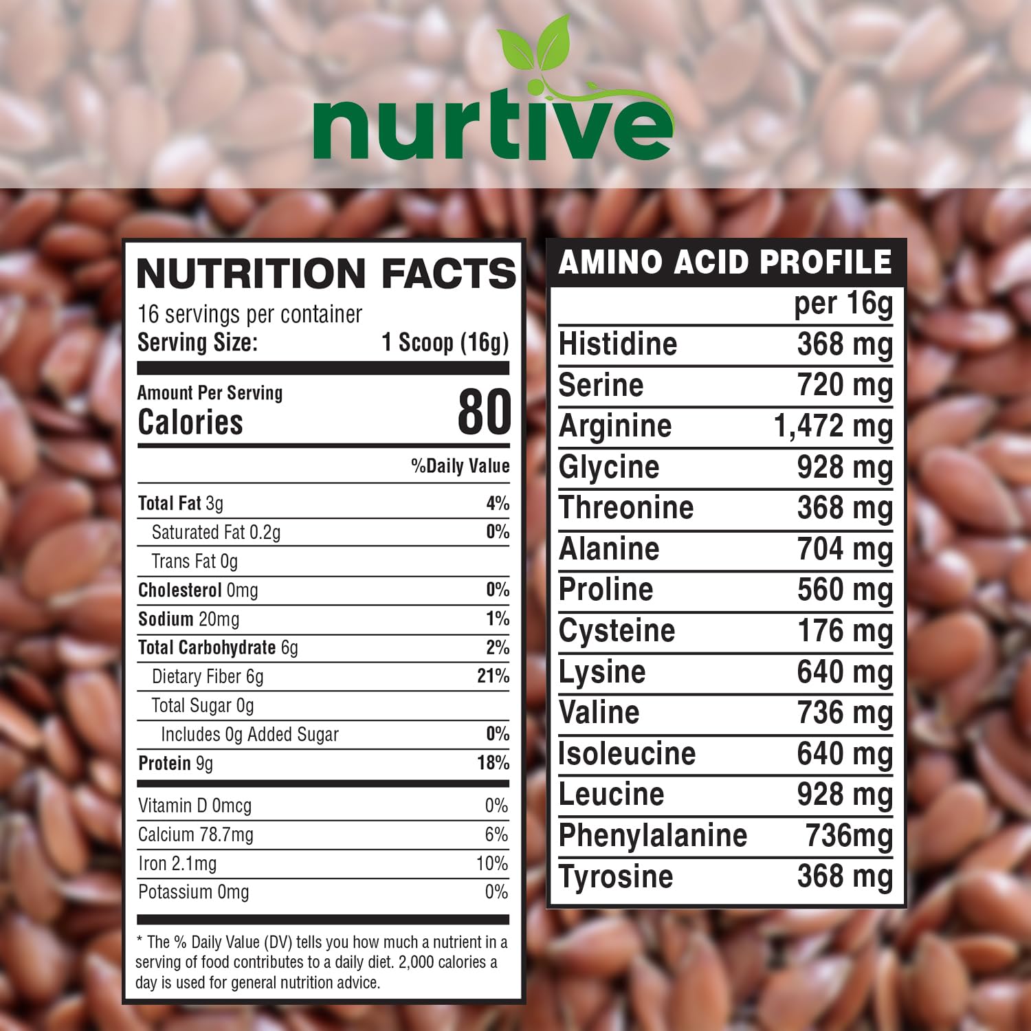 NURTIVE proteina de linaza, cuchara medidora lista para batidos