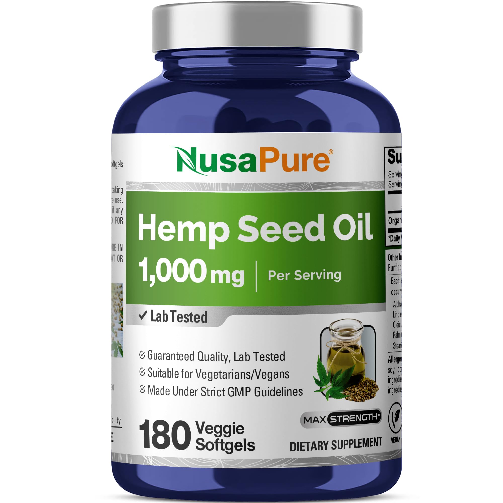 NusaPure Aceite de cáñamo 1000 mg, ideal para bienestar diario