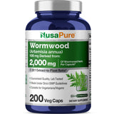 NusaPure Artemisa Annua cápsulas en botella de 2000 mg para consumo diario.