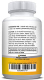 NusaPure botella de curcuma 600 mg vista trasera de ingredientes