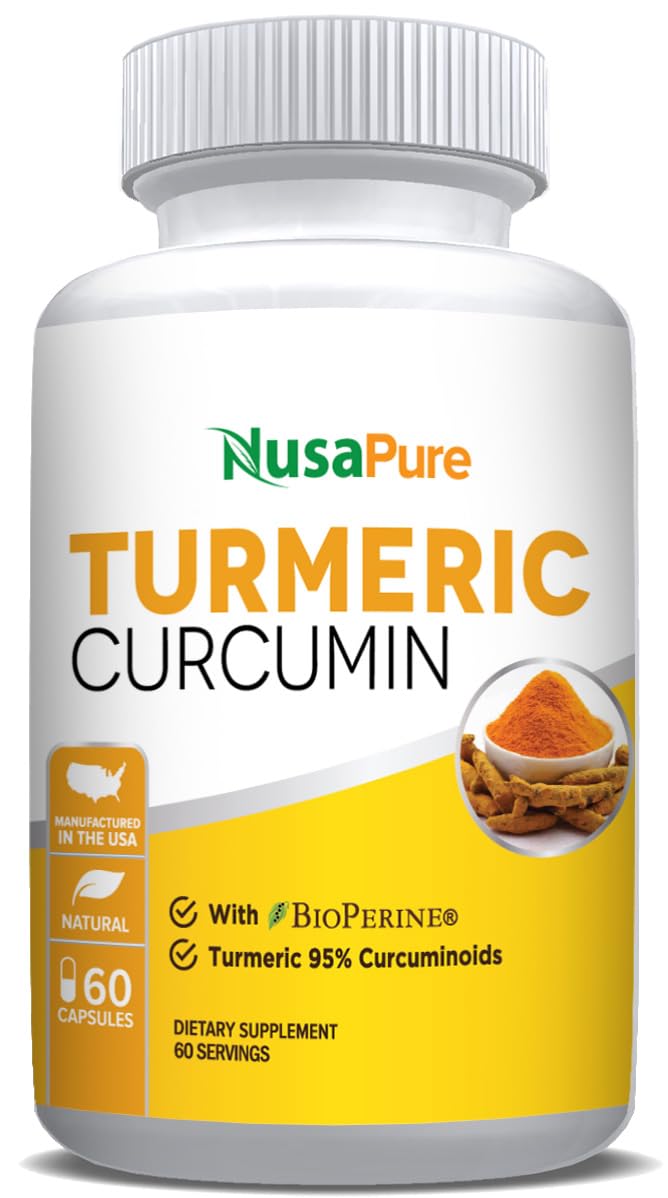 NusaPure cápsulas de curcuma 600 mg en bote para uso diario