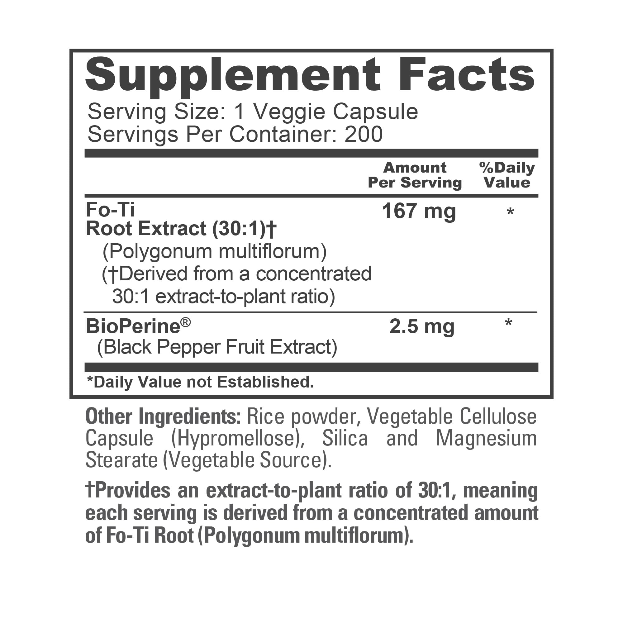 NusaPure Fo-Ti 30:1, cápsulas veganas en presentación clara.