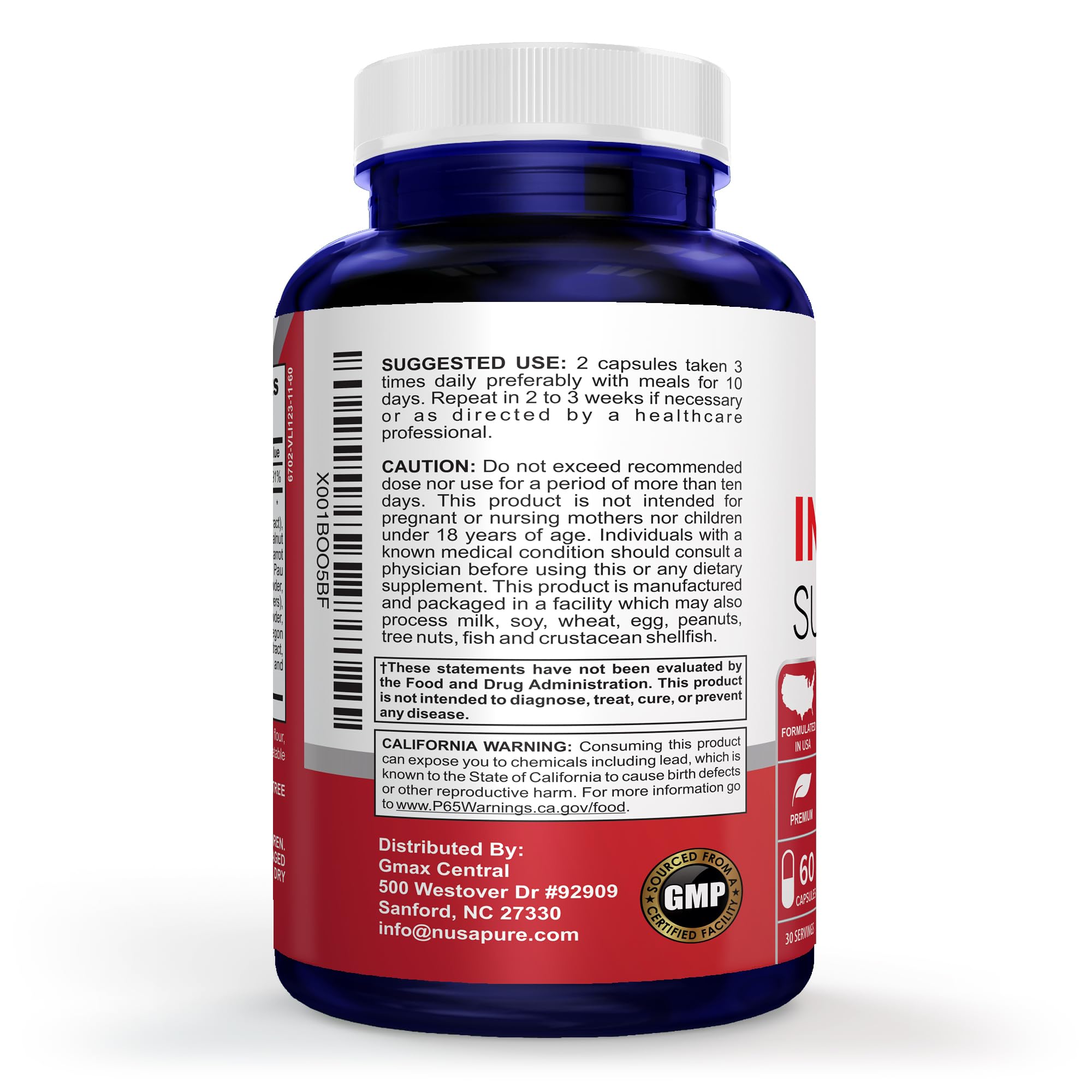 NusaPure cáscara de nogal negro, ingrediente natural para apoyar la salud digestiva.