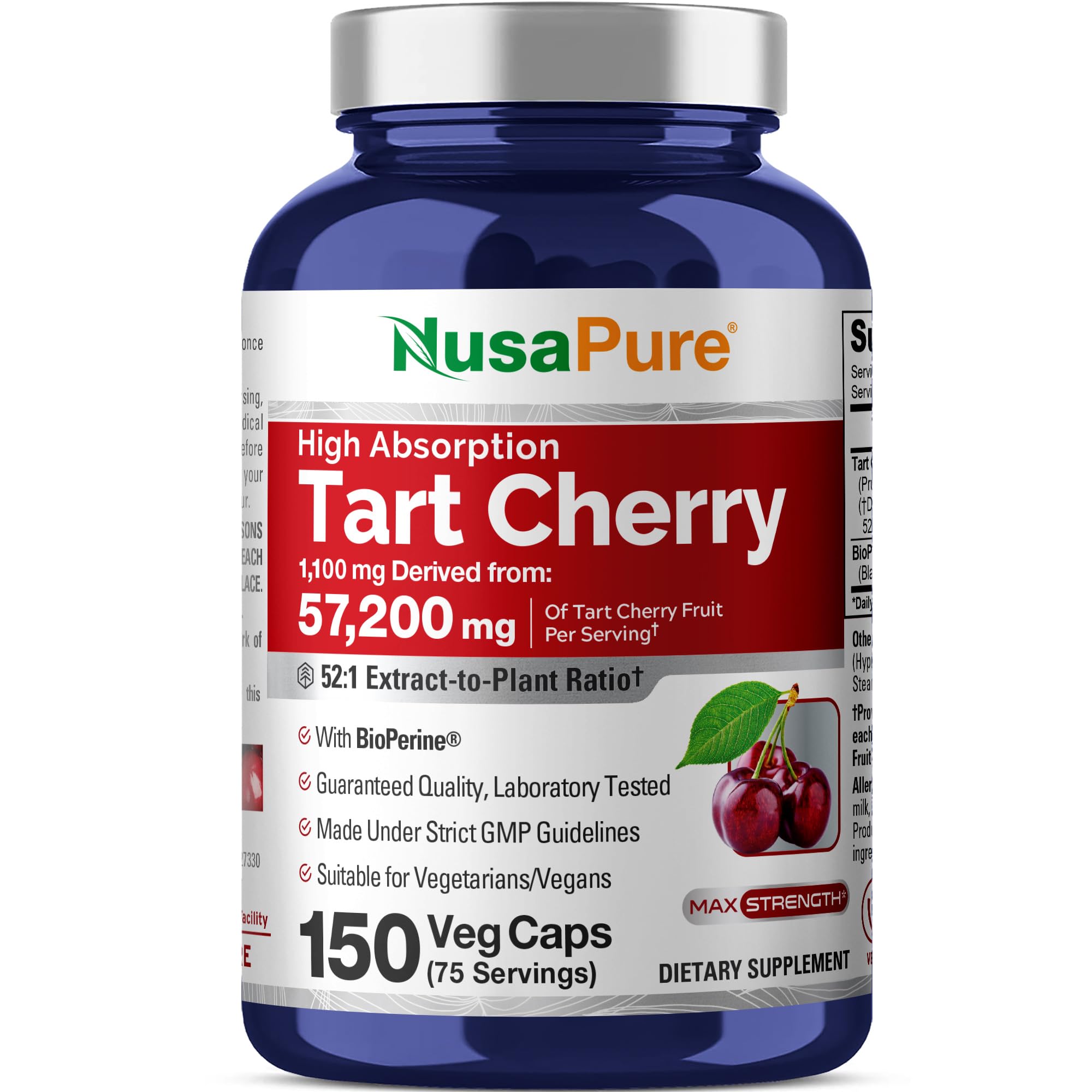 NusaPure Cereza Tart en botella: cápsulas para uso diario en bienestar