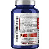 Etiqueta de NusaPure CoQ10 con dosis y origen destacados