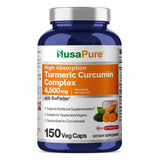 NusaPure Curcumina Compleja: bote de cápsulas para rutina diaria de bienestar