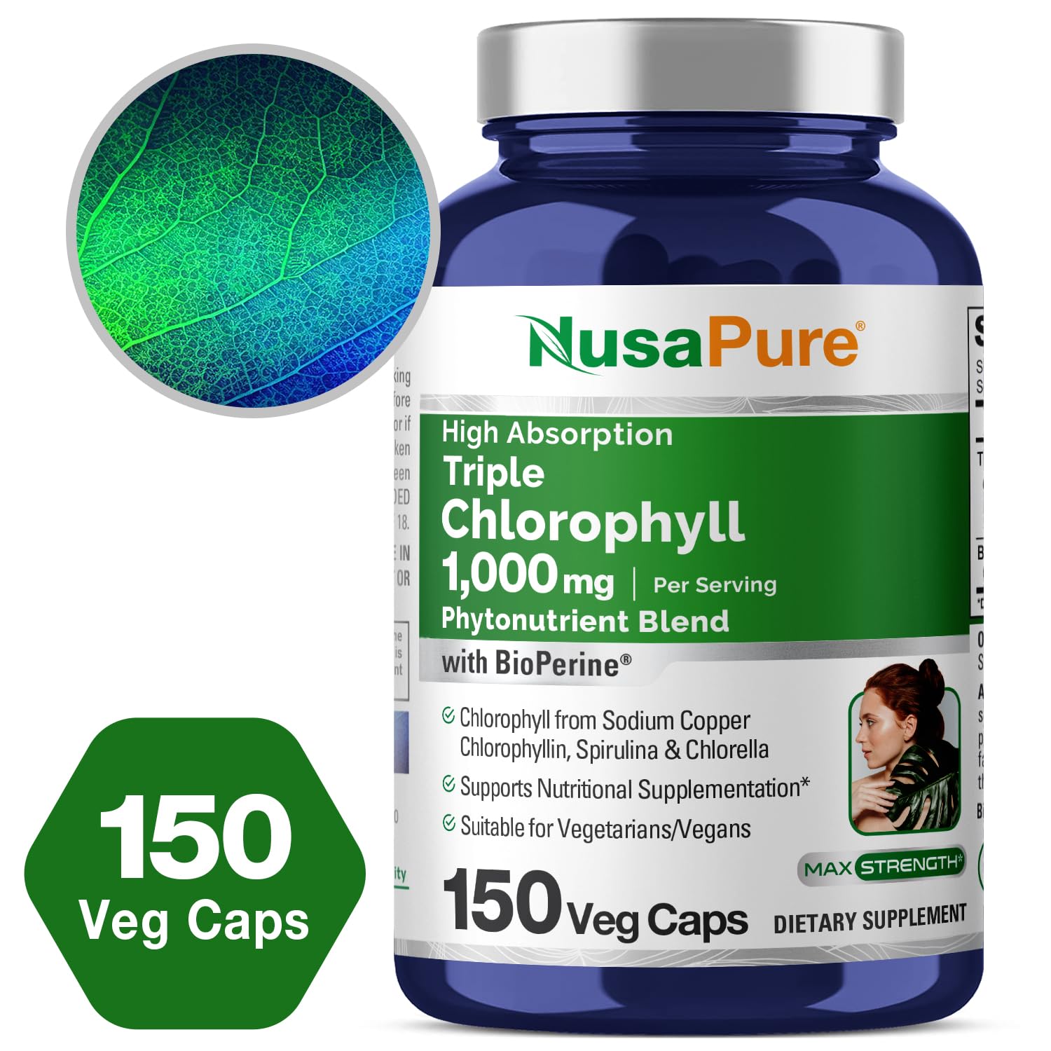 NusaPure dosis para 75 días con clorofila de absorción avanzada