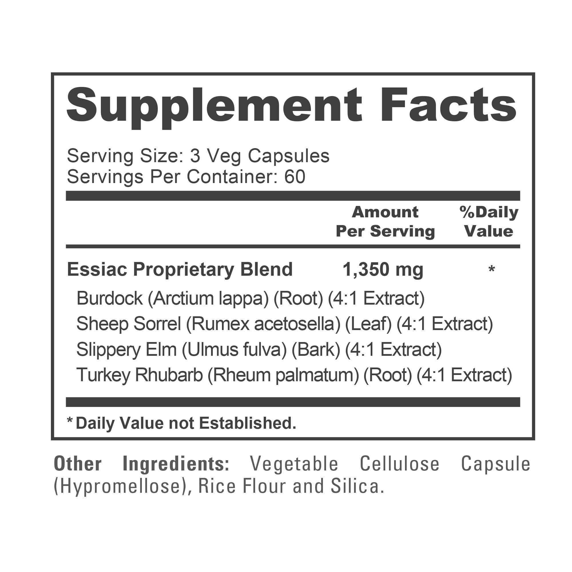 NusaPure Essiac Tea cápsulas vegetales, libre de OGM para veganos.